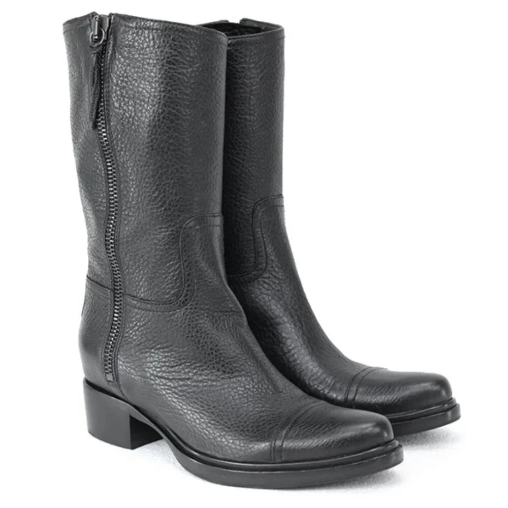 Miu Miu Black Calzature Bisonte Nero Boots 35 - Picture 1 of 15